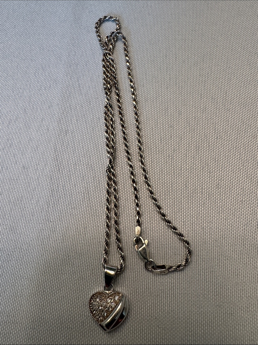 Silver Heart Pendant Necklace - Polished Metal 925 sterling silver
